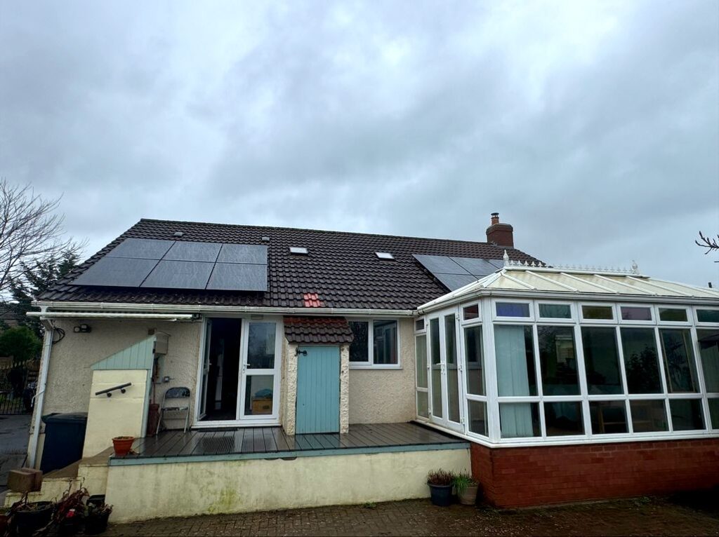Front of house in Taunton with brand new solar panels - recent projectd